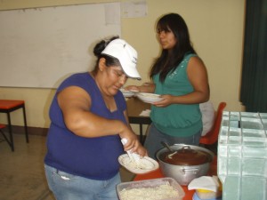 The parents brought in lunch for all the volunteers every day we were there.