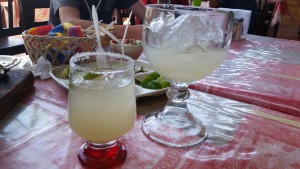 Celebrating with a margarita